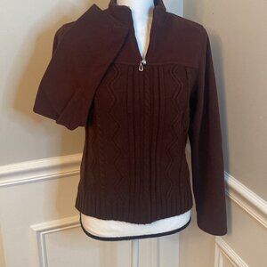 Fleece Quarter Zip Pullover Sweatshirt size Small Granola